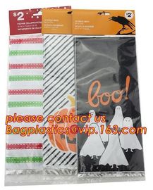 Halloween CPP plastic Cello Treat Bag with black twist ties,Pumpkin Bag Kids Candy Bag For Children Handhold bag Festiva supplier