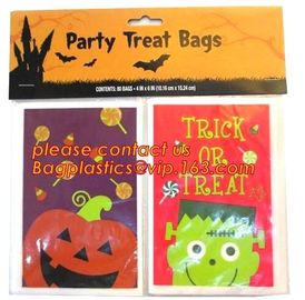 Halloween CPP plastic Cello Treat Bag with black twist ties,Pumpkin Bag Kids Candy Bag For Children Handhold bag Festiva supplier