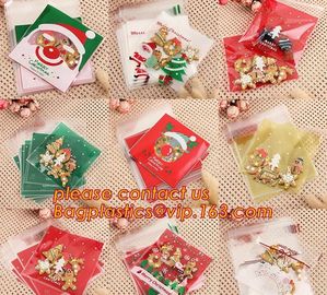 professional design cute santa deer elk christmas opp cookie bags, moisture proof opp cookies bag,Merry Christmas 50 Pcs supplier