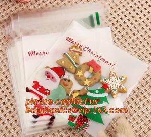 professional design cute santa deer elk christmas opp cookie bags, moisture proof opp cookies bag,Merry Christmas 50 Pcs supplier