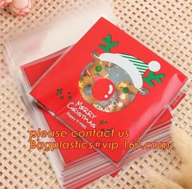 professional design cute santa deer elk christmas opp cookie bags, moisture proof opp cookies bag,Merry Christmas 50 Pcs supplier