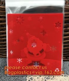 Various Styles Christmas Santa Claus moose Snowman self-adhesive Cookie packaging bags for biscuits snack christmas supplier