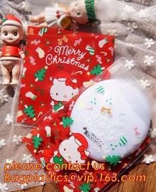 Various Styles Christmas Santa Claus moose Snowman self-adhesive Cookie packaging bags for biscuits snack christmas supplier