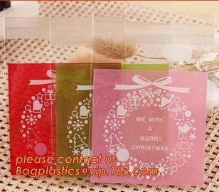 Various Styles Christmas Santa Claus moose Snowman self-adhesive Cookie packaging bags for biscuits snack christmas supplier