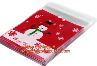 Various Styles Christmas Santa Claus moose Snowman self-adhesive Cookie packaging bags for biscuits snack christmas supplier