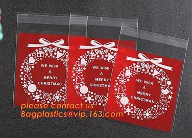 Various Styles Christmas Santa Claus moose Snowman self-adhesive Cookie packaging bags for biscuits snack christmas supplier