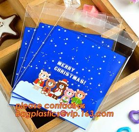 Christmas Candy Cookie Bags Cute Santa Deer Elk Design Christmas Biscuits Packaging OPP Baking Bags,Candy Snack Party Fa supplier