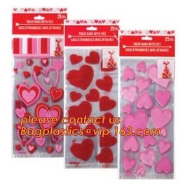 Decorative Candy Cello Bag Valentine's Day Clear Plastic Treat Bag,valentine's day Promotion gift colorful heart silicon supplier