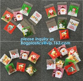 Christmas Candy Cookie Bags Cute SanHalloween Decoration Plastic Cookie Packaging Bag Self Adhesive Biscuit Bag 10*10cm, supplier