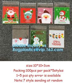 Christmas Candy Cookie Bags Cute SanHalloween Decoration Plastic Cookie Packaging Bag Self Adhesive Biscuit Bag 10*10cm, supplier