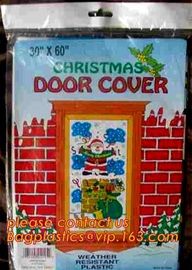 Christmas Decorative Plastic Door Covers PE Santa Celebration Plastic Posters Door posterparty disposable giant snowman supplier