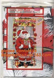 Christmas Decorative Plastic Door Covers PE Santa Celebration Plastic Posters Door posterparty disposable giant snowman supplier