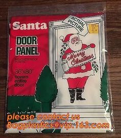 Christmas Decorative Plastic Door Covers PE Santa Celebration Plastic Posters Door posterparty disposable giant snowman supplier