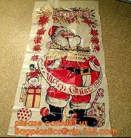 Christmas Decorative Plastic Door Covers PE Santa Celebration Plastic Posters Door posterparty disposable giant snowman supplier