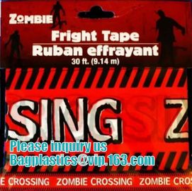 Halloween Caution Tape , Custom Printing Caution Tape Halloween Banner,Halloween Caution Tape zebra tape bagease pack supplier