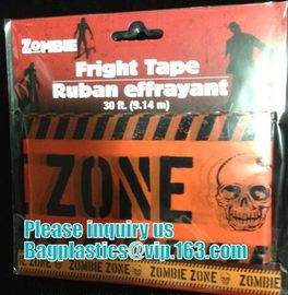 Halloween Caution Tape , Custom Printing Caution Tape Halloween Banner,Halloween Caution Tape zebra tape bagease pack supplier