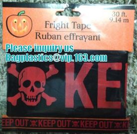 Halloween Caution Tape , Custom Printing Caution Tape Halloween Banner,Halloween Caution Tape zebra tape bagease pack supplier