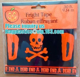 Halloween Caution Tape , Custom Printing Caution Tape Halloween Banner,Halloween Caution Tape zebra tape bagease pack supplier