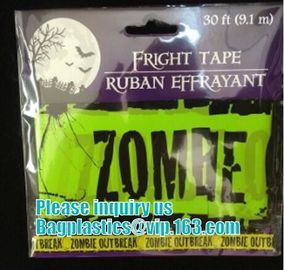 Halloween Caution Tape , Custom Printing Caution Tape Halloween Banner,Halloween Caution Tape zebra tape bagease pack supplier