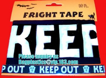 Halloween Caution Tape , Custom Printing Caution Tape Halloween Banner,Halloween Caution Tape zebra tape bagease pack supplier