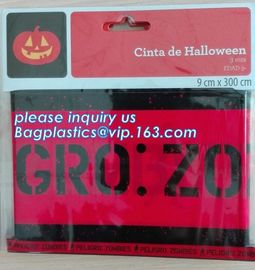 pe no adhesive fright tape halloween Caution Tape yellow warning tape,Custom Printed Halloween Party Decoration Caution supplier