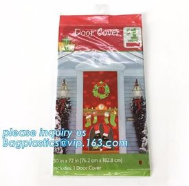 China supplier Party Accessory Happy Christmas House Decoration Door Cover door poster,door covers for christmas decorat supplier