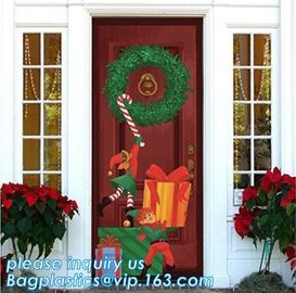 China supplier Party Accessory Happy Christmas House Decoration Door Cover door poster,door covers for christmas decorat supplier