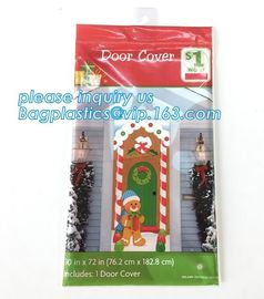 China supplier Party Accessory Happy Christmas House Decoration Door Cover door poster,door covers for christmas decorat supplier