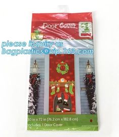 China supplier Party Accessory Happy Christmas House Decoration Door Cover door poster,door covers for christmas decorat supplier