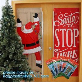 Promotional custom printing plastic door cover PE christmas door/window/wall covers door poster,indoor &amp; outdoor door po supplier