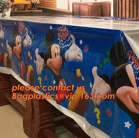 Custom Printed Plastic Waterproof Halloween Table Cloth, custom printed plastic table cover sheet, Household Items Solid supplier