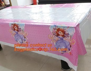 108cm *180cm Cartoon princess disposable tablecloth happy birthday party plastic tablecover supplies girls favor 1pcs/lo supplier