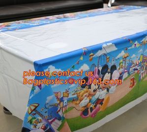 108cm *180cm Cartoon princess disposable tablecloth happy birthday party plastic tablecover supplies girls favor 1pcs/lo supplier