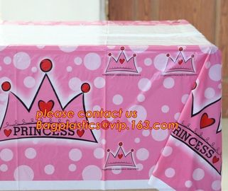 108cm *180cm Cartoon princess disposable tablecloth happy birthday party plastic tablecover supplies girls favor 1pcs/lo supplier