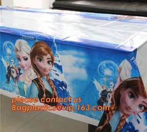 Ice And Snow Baby Favor Decoration princess Party Tablecover Supply, Hot Sale party plastic tablecover supplies kids bir supplier