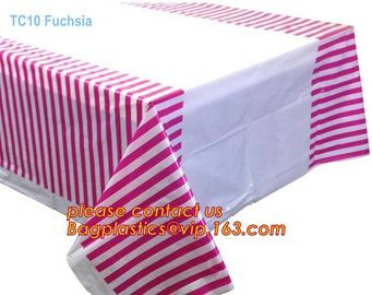 Biodegradable compostabl tablecloth table cover, dress up your party dessert buffet with patterned plastic table clothes supplier