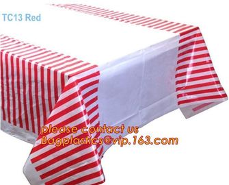 Biodegradable compostabl tablecloth table cover, dress up your party dessert buffet with patterned plastic table clothes supplier