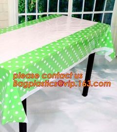 10Pcs Pack Waterproof Rectangle 137cm x 274cm Table Cover Tablecloth Plastic Tablecover For Wedding Patry Event Decorati supplier