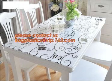 PVC Tablecloth Gold Silver Flower Soft Glass Square/Rectangle Tablecover Waterproof Oilproof Dining Table cloth BAGEASE supplier