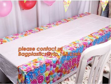 Creative Boys Girls Birthday Party Tablecloth Plastic Disposable Outdoor Kids Supplies Accessories, happy birthday party supplier