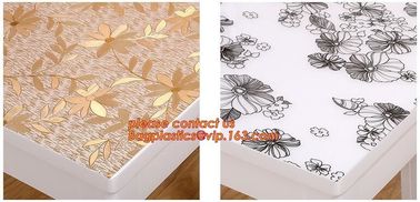 DIY Round PVC Table Cover Protector Desk Mat Table Cloth Pvc Transparent,stamping table cloth plaid PVC table cover supplier