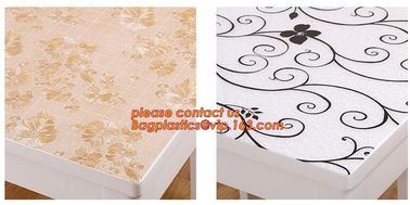 DIY Round PVC Table Cover Protector Desk Mat Table Cloth Pvc Transparent,stamping table cloth plaid PVC table cover supplier