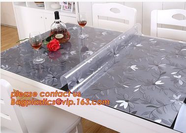 DIY Round PVC Table Cover Protector Desk Mat Table Cloth Pvc Transparent,stamping table cloth plaid PVC table cover supplier