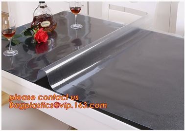 Custom transparent tablecloth soft plastic tablecloth waterproof and oil proof, PVC waterproof soft glass cloth mat Plas supplier