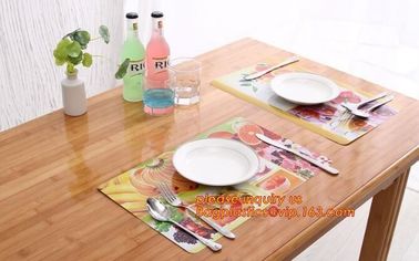 Custom PVC Woven Decorative Table Mat Placemat,Dining Room Hot Food Woven Fabric Vinyl PVC Table Mat,placemats pvc dinin supplier