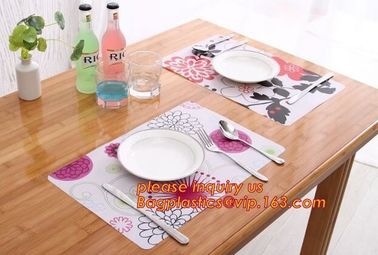 Heat insulation PVC Printed Placemat Dining Table Plate Mat,custom hot selling OEM pvc place mat dining table mat for wh supplier