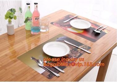 Heat insulation PVC Printed Placemat Dining Table Plate Mat,custom hot selling OEM pvc place mat dining table mat for wh supplier