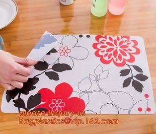 Heat insulation PVC Printed Placemat Dining Table Plate Mat,custom hot selling OEM pvc place mat dining table mat for wh supplier