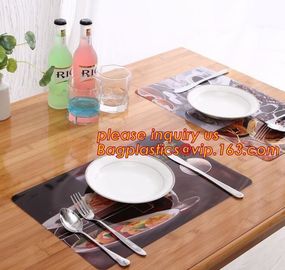 Wholesale price dining mat PVC Fabric silicone placemat table mat,tableware accessories round plastic placemat PVC water supplier