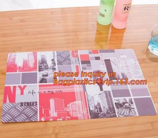 Wholesale price dining mat PVC Fabric silicone placemat table mat,tableware accessories round plastic placemat PVC water supplier